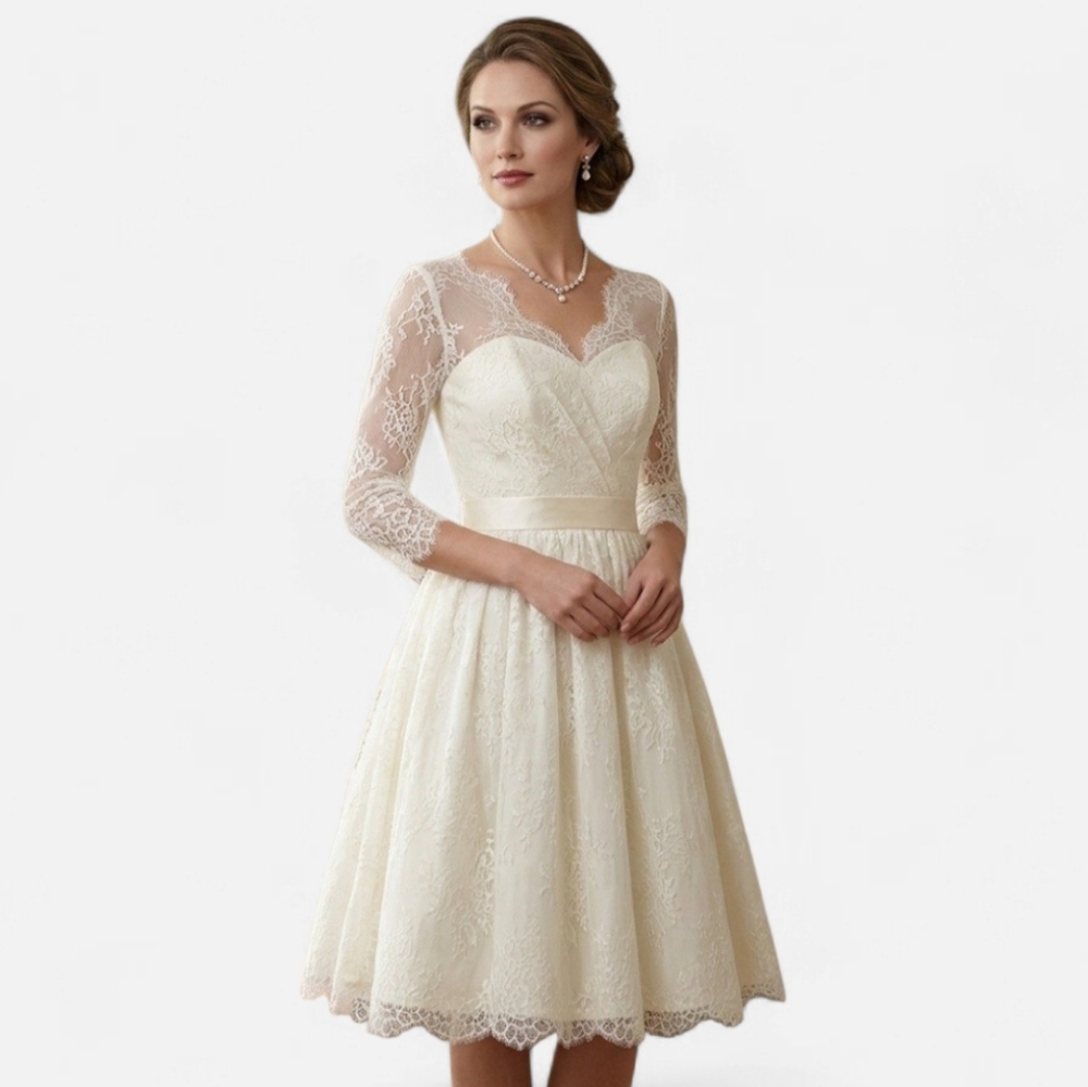 NWT Chi Chi London Byanca Lace Dress Short Ivory White Bridal Wedding Party 6
